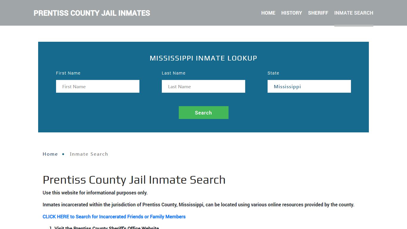 Prentiss County, MS Detainee Lookup